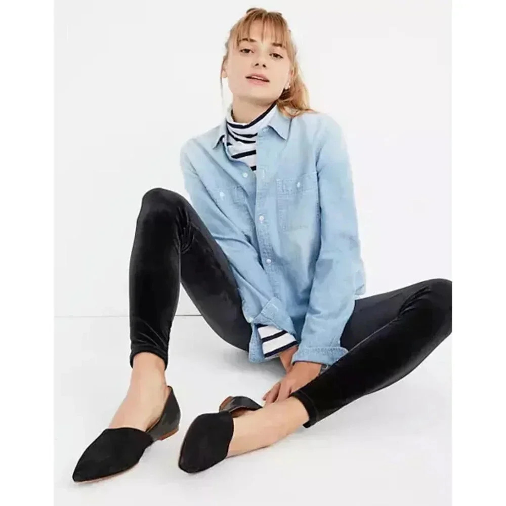 Madewell Black  Velvet Hi-rise Leggings Women's Size S